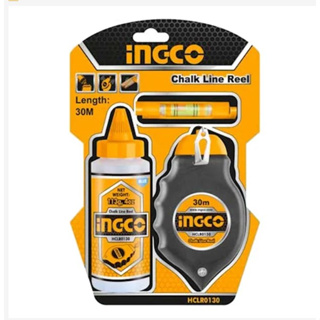 INGCO HCLR0130 ปักเต้าตีเส้น 30m พร้อมผงชอล์ก แนวเส้นชอล์กยาว 30 เมตร พร้อมผงชอล์ก 1 ขวด ลูกน้ำ 1 อัน A ยังไม่มีคะแน