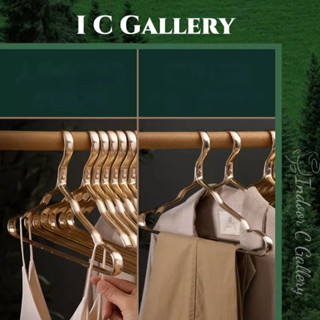 ICG ไม้แขวนเสื้อ พื้นที่หรูหราเบา ๆ อลูมิเนียมอัลลอยด์ไม้แขวนเสื้อกันลื่นแบบไม่ทำเครื่องหมาย เปียกและแห้ง