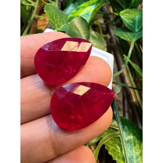 lab Ruby 14x21 mm pear shape checker board 1 pieces 18 carats