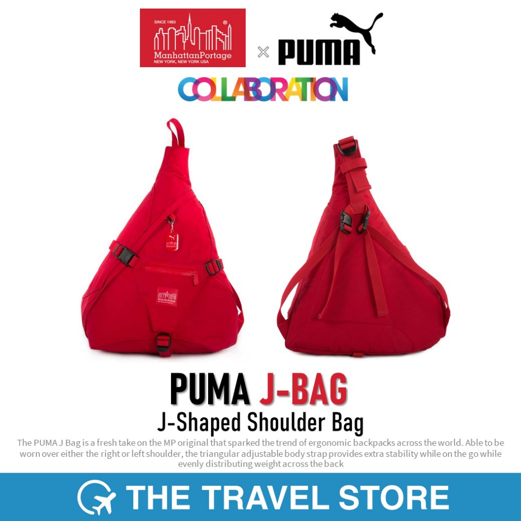 MANHATTAN PORTAGE x PUMA J-Bag (L) Ergonomic Backpack - Sling Bag | 1239-RED กระเป๋าสะพาย