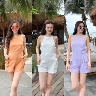 “Mini cargo jumpsuit”🧡☁️☂️(430฿ฟรีส่ง) งานใหม่เข้าไม่หยุด!! จั๊มสูทมินิขาสั้นทรงคาร์โก้ที่ฮิตไม่หยุดจริงๆคะ tshop