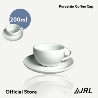 Porcelain Coffee Cup 200 ml (สีขาว) Grade A ถ้วยกาแฟ ถ้วยชา พร้อมจาน แก้วกาแฟ ชุดแก้วกาแฟ