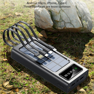 The Solar Power Bank Built For Adventure Quick Charge 4Cables And Flashlight แบตสำรอง พลังงานแสงอาทิตย์ สายชาร์จในตัว