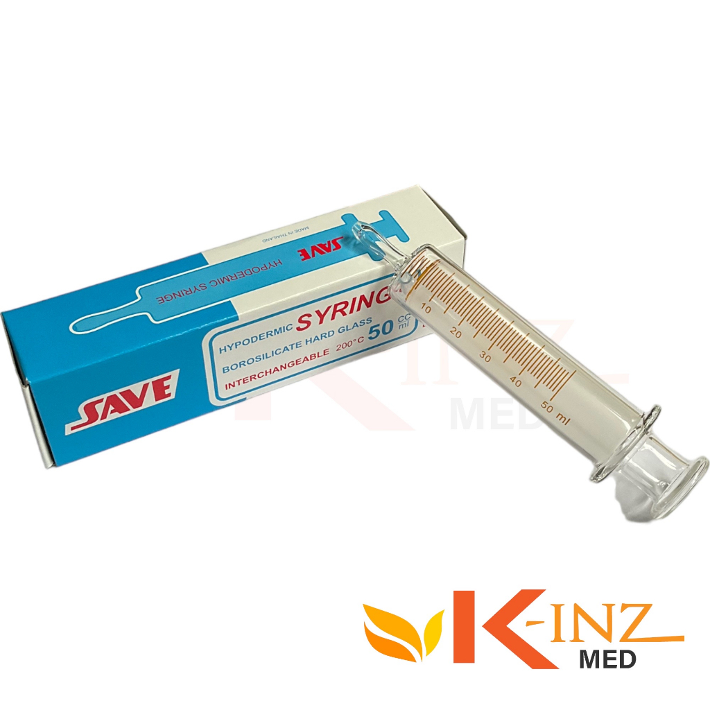 ไซริ้งแก้ว สำหรับให้อาหาร หัวกลาง Irrigate /สำหรับฉีด หัวข้าง eccentric Hypodermic Syringe ขนาด 50 ml ยี่ห้อSAVE