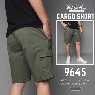 ⚡GW⚡9645 กางเกงขาสั้น ผู้ชาย เอวยืด คาโก้ ผ้าคอตต้อน สีพื้น ยาว 19.5 นิ้ว ไซส์ 30-40 Goodwin Brand