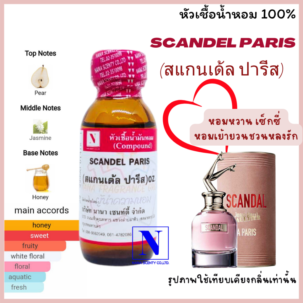หัวเชื้อน้ำหอม 100% กลิ่นสแกนเด้ล ปารีส (SCANDEL PARIS) ขนาด 30 ML