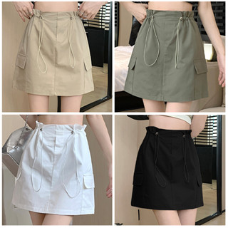 Hotgirl  พร้อมส่งจากกทม ✨Cargo skirt กระโปรงทรงแคบ กระโปรงสั้นคาร์โก้🌸กระโปรงสั้นสไตล์อเมริกันวินเทจ กระเป๋าเอวสูง กระโปรงทรงเอ สะโพก