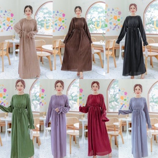 Maxi Dress Pleat Satin เดรสอัดพลีท ผ้าซาติน ใส่ออกงาน