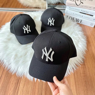 พร้อมส่ง MLB Metal Logo Ball Cap หมวก NY สีเงิน ⚫️🔘 &amp; โลโก้สีทอง