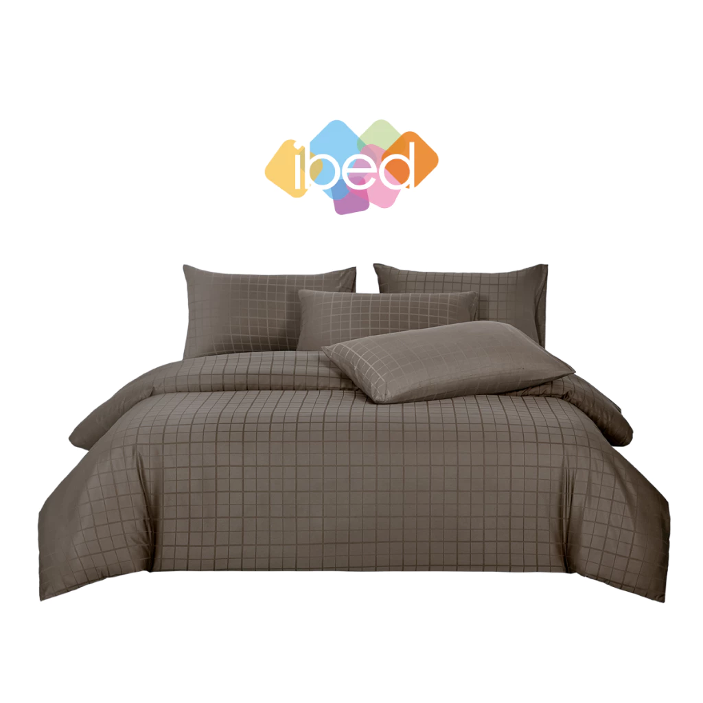 ibed ชุดผ้าปูที่นอนทอลายครบเซ็ท Softex Satin (ลายสี่เหลี่ยม) 3.5 ฟุต,5 ฟุต,6 ฟุต - SQUARE COLLECTION thumbnail 3