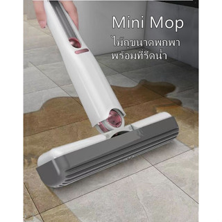 Mini Mop ไม้ถูพื้น เช็ดกระจก ขนาดพกพา พร้อมฟังชั่นบิดน้ำในตัว HL 1719