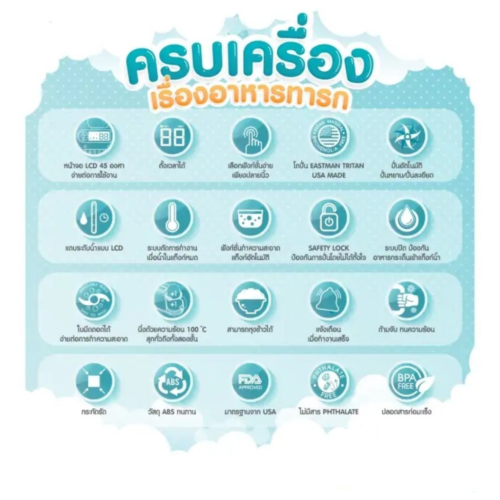 💥Best Seller💥เครื่องนึ่งปั่นอาหารทารก oonew รุ่น Masterchef มีเก็บปลายทาง (เครื่องปั่นรุ่นใหญ่) รับปร - รูปที่ 2