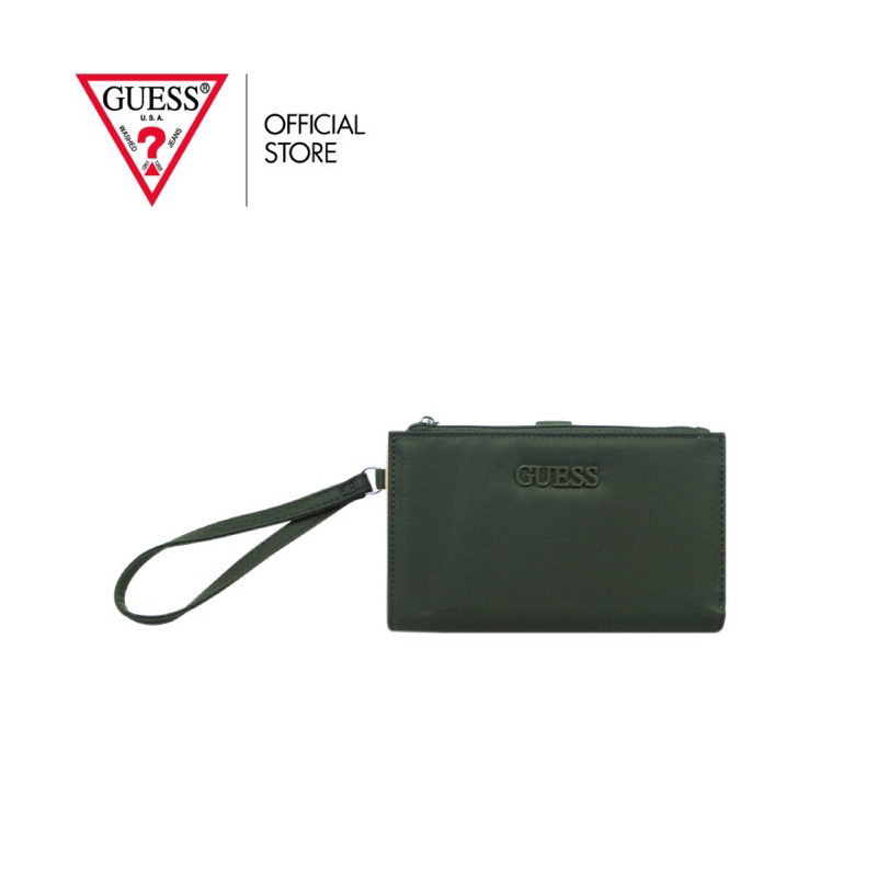 GUESS กระเป๋า รุ่น NL848190 PIPPEN SLG DOUBLE ZIP FOLDOVER สีเขียว กระเป๋าสตางค์ กระเป๋าผู้หญิง