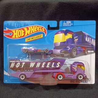 Hotwheels Car Included Big Rig Heat ตัวพ่วงเป็นตู้เทรนเลอร์ สมารถเก็บรถได้ครับ