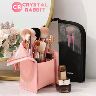 CRYSTAL RABBIT ins กระเป๋าใส่เครื่องสำอาง กระเป๋าใส่ของเอนกประสงค์ ดินสอเขียนคิ้ว ลิปสติก หลอดเก็บแปรงแต่งหน้า