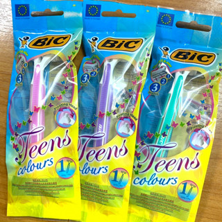 🚚💨พร้อมส่ง BIC มีดโกน แบบ 3 ใบมีด รุ่น Teen colours (คละสี)