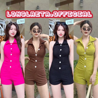 𝐆 𝐨 𝐨 𝐝 𝐥 𝐮 𝐜 𝐤 𝐬 𝐡 𝐨 𝐩 Jumpsuit จั้มสูทขาสั้น โชว์หลัง ทรงเข้ารูป ดีเทลเย็บย่นจับจีบช่วงหน้าอก สวมง่ายมีกระดุมหน้า