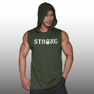 STRONG เสื้อฮู้ดแขนกุด Sleeveless Hoodies