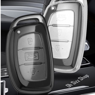 เคสใสซีทรู รีโมทรถฮุนได Hyundai Creta 2023 แบบ 3 ปุ่ม Smart Key  ปกป้องรีโมท (See Through Transparent TPU Key Case)