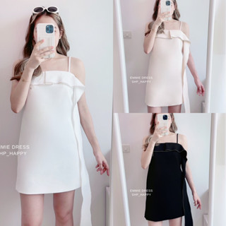 EMMIE DRESS - SHP_HAPPY ลดเหลือ 405 ใส่โค้ด SHPHPY9 มินิเดรสสายเดี่ยวดีเทลระบายช่วงอก ปล่อยระบายยาวด้านข้าง