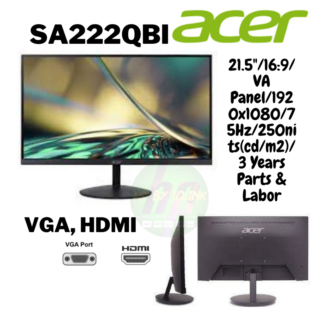 (SA222Qbi)จอคอม ACER LED SA222Qbi - 21.5" VA 75Hz Monitor