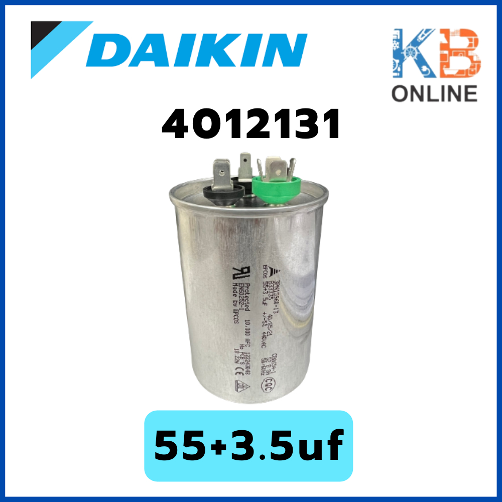 DAIKIN 4012131 COMP. CAPACITOR 55+3.5uf 440 VAC คาปาซิเตอร์ (แค็ปรัน)