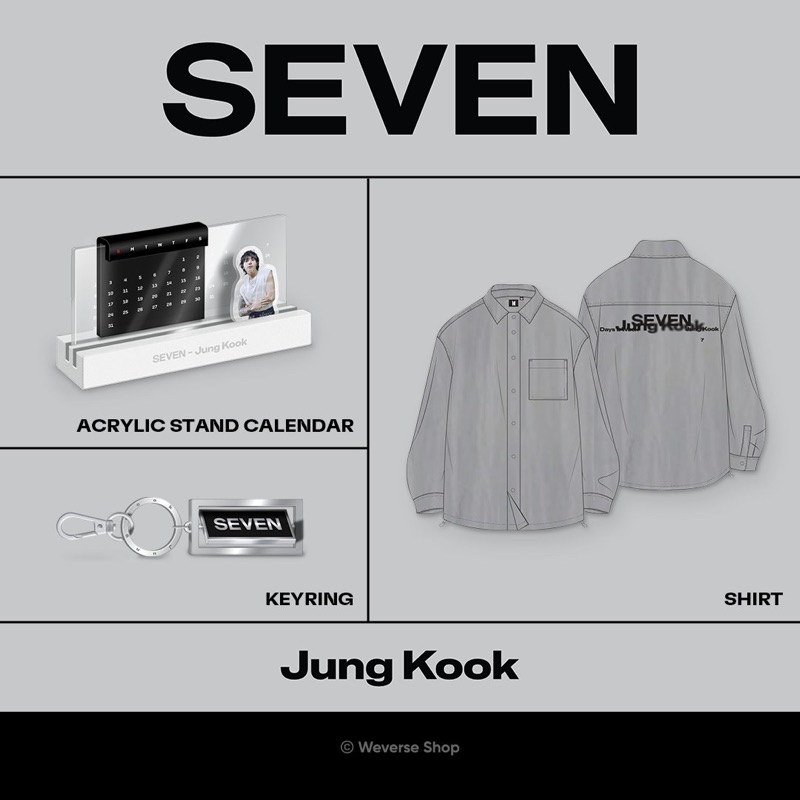 [พรีออเดอร์] BTS Jungkook Solo Digital Single Seven Official Merch ของแท้💯 ⚠️อ่านรายละเอียดก่อนสั่งซ