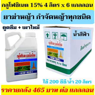 กลูโฟซิเนต 15% 4 ลิตร ยกลัง กลูโฟซิเนต กลูโฟซิเนท กลูโฟสิเนต กลูโฟสิเนท สารกำจัดวัชพืชดูดซึม+เผาไหม้ หญ้าแพรก หวายนา