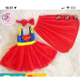 ชุดเดรสซูปเปอร์เกิล ชุดน่ารัก ชุดเดรสฮีโร่