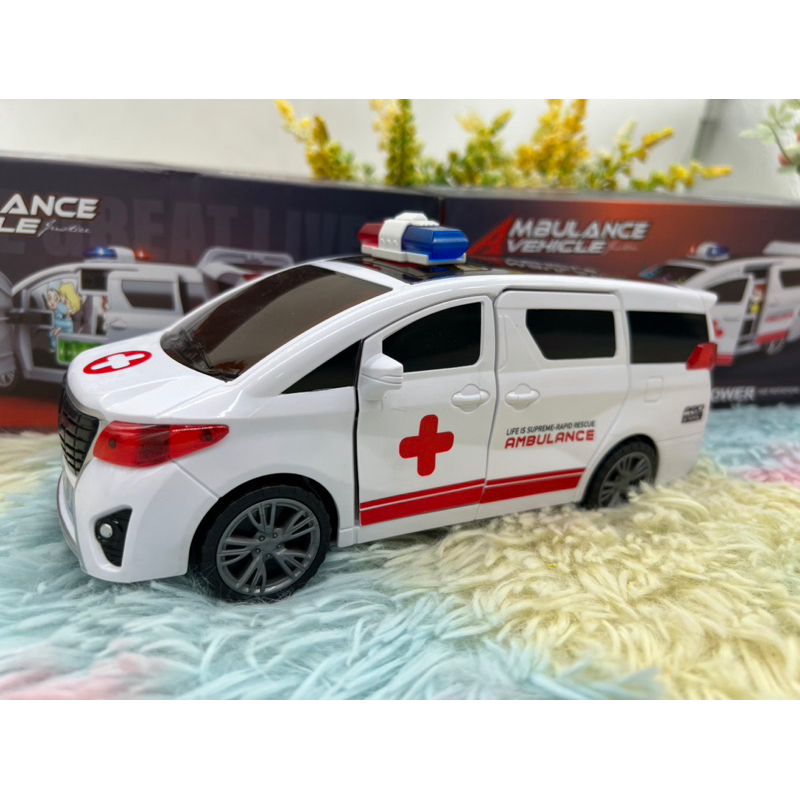 ของเล่น ของเล่นเด็ก รถพยาบาล รถ รถเด็กเล่น รถเด็ก Ambulance รถพยาบาลชนถอย รถพยาบาลอัตโนมัติ no.4545-3