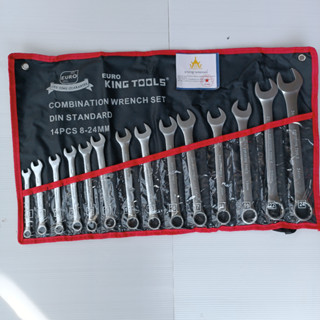 EURO KING TOOLS  ประแจแหวนข้าง- ปากตาย 14 ตัว/ชุด 8- 24 มม.  แท้ 100%