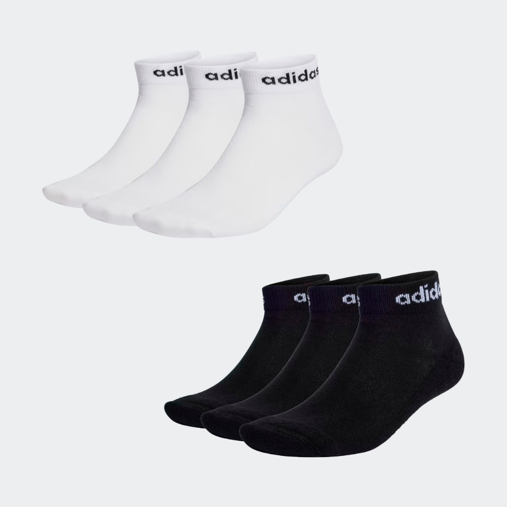 Adidas ถุงเท้า Think Linear Ankle Socks 3 Pairs (2สี)