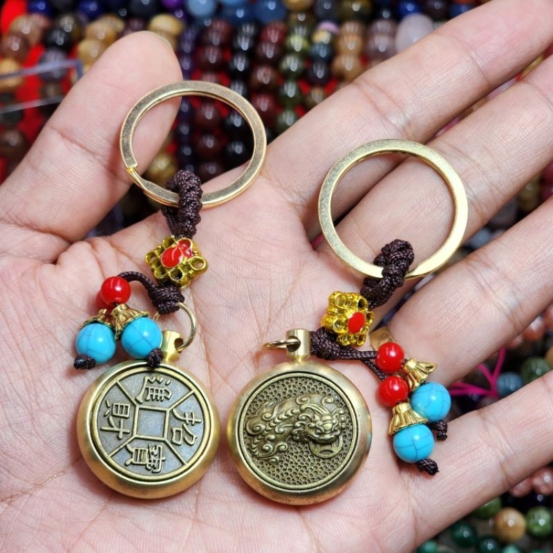 (ขายส่ง)พวงกุญแจท่านแชกง วัดแชกงหมิวเหรียญหมุน พวงกุญแจปี่เซียะเหรียญหมุน แชกงหมิวฮ่องกง ปี่เซี๊ยะ