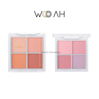 บลัชออน Odbo Signature 4 Shades Blusher โอดีบีโอ ซิกเนเจอร์ โฟร์ เฉดส์ บลัชเชอร์ พาเลทปัดแก้ม เม็ดสีแน่น ติดทน