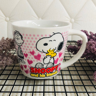 แก้วมัค แก้วกาแฟเซรามิคญี่ปุ่น Peanuts 2013 ลาย Snoopy and his friends มือสอง