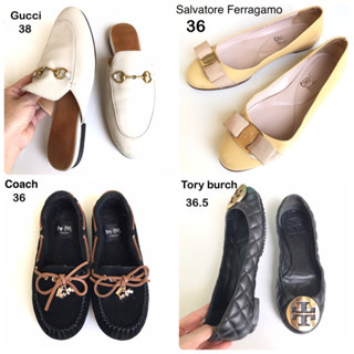 🔥รองเท้ามือสองแบรนด์เนมหลายแบรนด์ tory burch coach gucci ferragamo micheal kors tods มากมาย