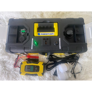 ชุดกล่อง Power Box แคมป์ปิ้ง ชุดนอนนา พกพา สะดวก มีฟังก์ชั่น USB 5V ไฟDC12VและไฟAC 220V 300/ 500W ชาร์จแบตเตอรี่ไฟบ้าน