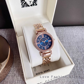 👑ผ่อน0%~แท้100%👑 นาฬิกาข้อมือ สีrosegold ANNE KLEIN Swarovski Crystal Rosegold Blue Dial AK2928