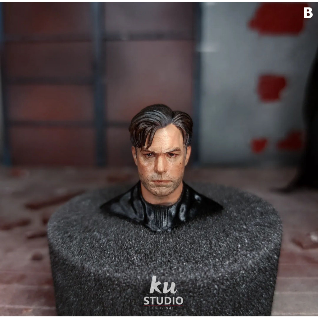 หัวเพ้นท์ Batmat v Supermat Head Sculpt 1/12
