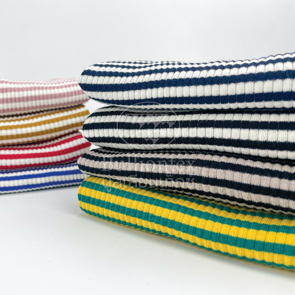ผ้าร่องเจอร์ซี่ สไตร์ท Jersey Rib Stripe เนื้อผ้าสัมผัสนุ่ม ระบายอากาศดี มีความยืดหยุ่น ขนาด 1 กิโล ราคา ถูกที่สุด ดีลบีเคเค แกลเลอรีภาพที่ 4