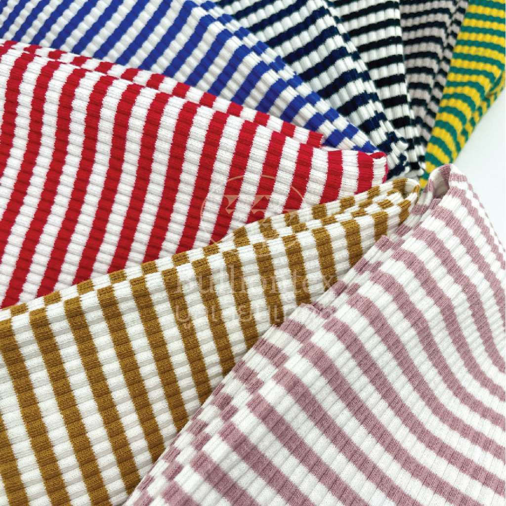 ผ้าร่องเจอร์ซี่ สไตร์ท Jersey Rib Stripe เนื้อผ้าสัมผัสนุ่ม ระบายอากาศดี มีความยืดหยุ่น ขนาด 1 กิโล ราคา ถูกที่สุด ดีลบีเคเค แกลเลอรีภาพที่ 8