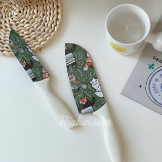 🥕พร้อมส่ง🥕มีดทำอาหารสกรีนลายผลไม้(ใบมีด13,16 cm.) 1 เล่ม🍋