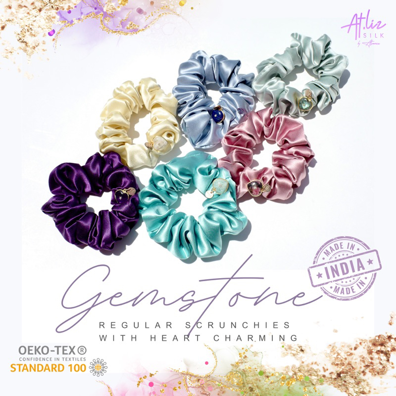 ยางรัดผมผ้าไหมมัลเบอร์รี่ รุ่นมัดแน่น แอทลิซ Atlizsilk gemstone collection