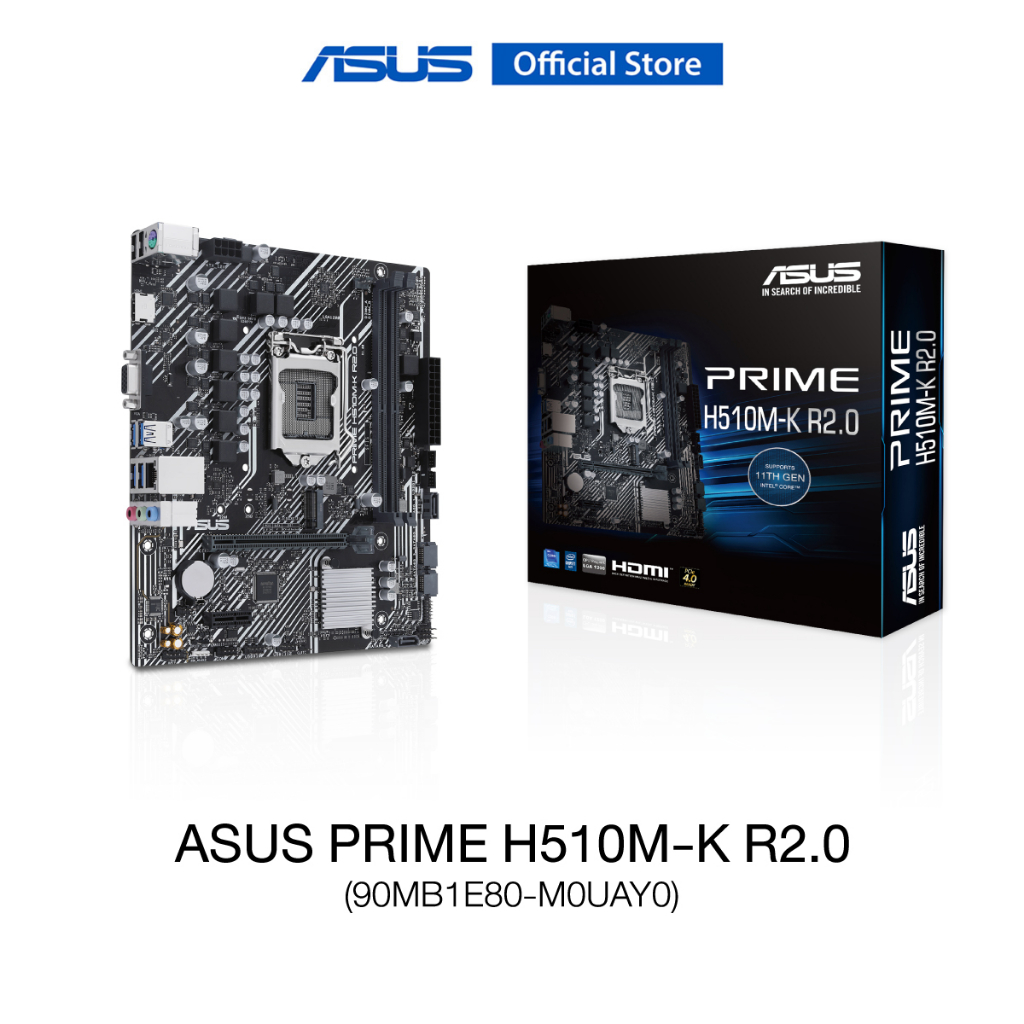 ASUS PRIME H510M-K R2.0 (90MB1E80-M0UAY0) Mainboard, Intel H470 (LGA 1200) micro ATX motherboard wit