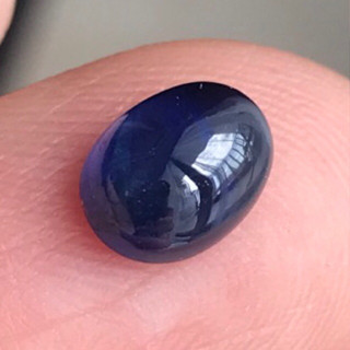 2.06ct พลอยไพลิน มาดากัสการ์ เผาเก่า 8x6mm Oval Cabochon Deep Blue Sapphire Madagascar, Heated