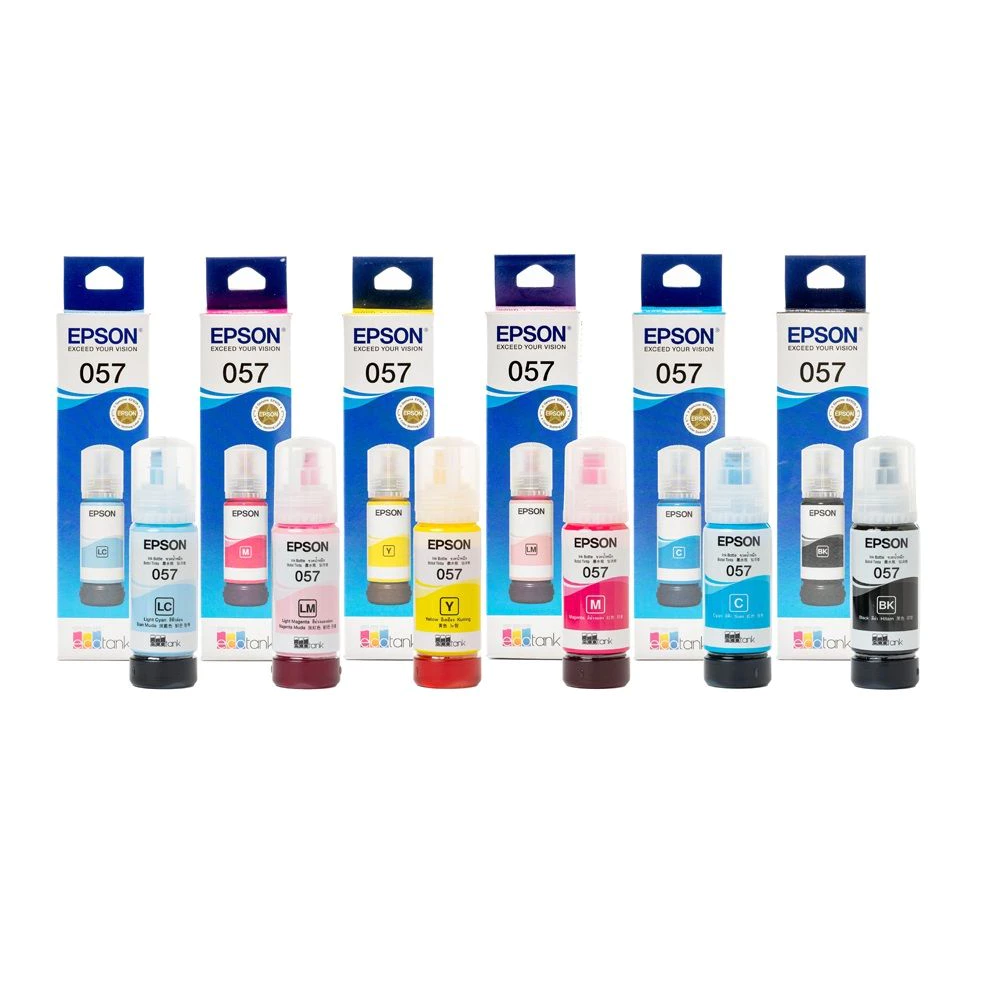 หมึกเติม Epson 057 6 สี BK,C,M,Y,LC,LM ( T09D100 - 600 ) ของแท้ 100%