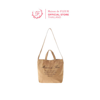 Maison de FLEUR - Two Way Canvas Tote Bag กระเป๋าผ้า สะพายข้าง มินิมอล ดีไซน์น่ารัก