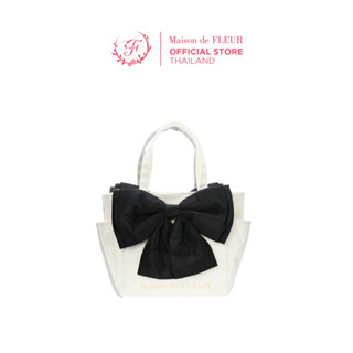 Maison de FLEUR - Big Ribbon S Tote Bag SS19 กระเป๋าถือ ทรงสวย แต่งโบว์ไซส์ใหญ่ (ไซส์ S)