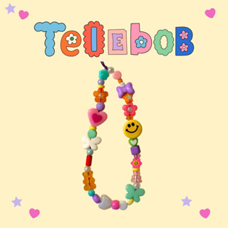 Telebob 🛼✨🧸🌷 สายคล้อง,ที่ห้อยมือถือ พร้อมส่ง ลายดอกไม้น่ารัก หลากสี สไตล์เกาหลี ถูกที่สุด