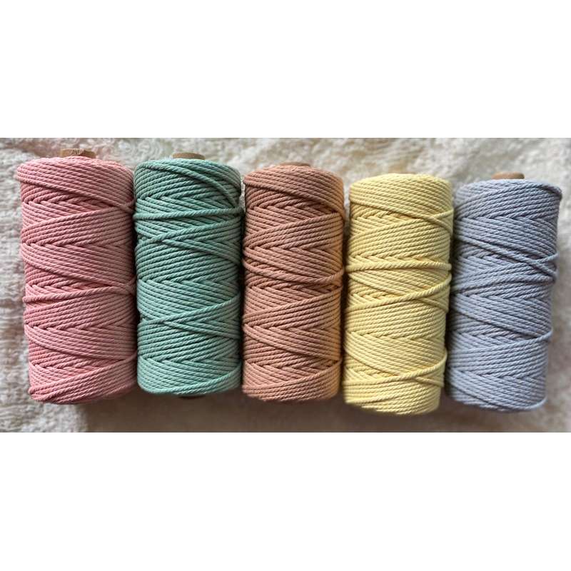 เชือกคอตตอน cotton Macrame rope 3 mm.ประมาณ 250/300กรัม